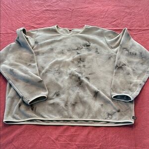 Lululemon XXL 2X Men's Gray navy tie dyed polar fleece sweatshirt crew neck top
